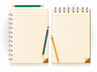 notebook and pencil Vector illustration