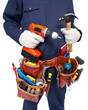 Photo: Worker with a tool belt. Worker with a tool belt.