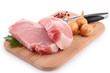 isolated board with raw meat
