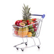shopping cart with fruits