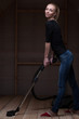 Photo: Blond girl in cleaning process Blond girl in cleaning process