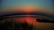 Time lapse sunset over water, fish eye