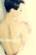 Brunette on lingerie