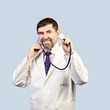Photo: doctor with a stethoscope listening doctor with a stethoscope listening