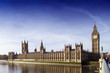 Westminster palace and Big Ben viewed from Westminster bridge.