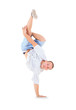 Photo: Teenager dancing breakdance in action Teenager dancing breakdance in action