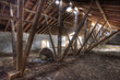 Roof collapsed. Abandoned building