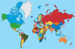 Colorful map of World