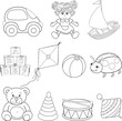 Baby's toys set. Coloring book