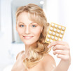 young woman with pills
