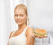 woman rejecting junk food