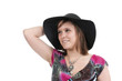 young woman with hat