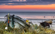 Fishing boats on a beach of the Baltic Ses, Latvia