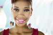 Beautiful African American fashion model smile