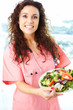 Happy Nurse With Salad