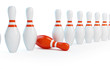 Illustration: row skittles bowling on a white background row skittles bowling on a white background
