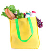 Eco bag with shopping isolated on white