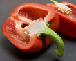 Halved Red Bell Pepper Closeup