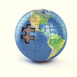Detaily fotografie puzzle earth with missing piece