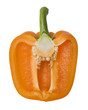 Orange Bell Pepper Isolated on White with Clipping Path