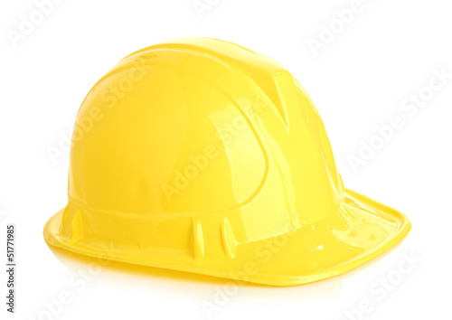 Photo: Isolated yellow helmet Isolated yellow helmet