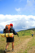 Summer hiking in the mountains.