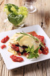 Vegetarian lasagna with tomato chutney