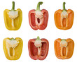 Bell Peppers Isolated on White with Clipping Path