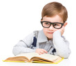 Little child play with book
