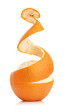 orange with peeled spiral skin