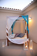 luxury bed outside