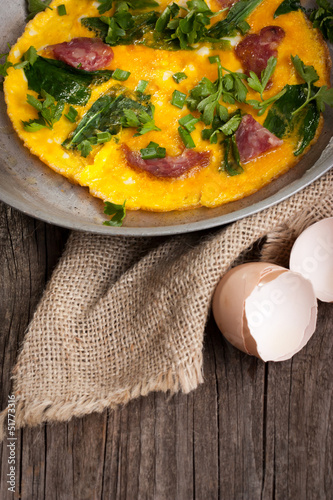 Photo: eggs and sausage eggs and sausage