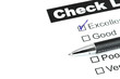 Tick placed in excellent checkbox on customer