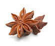 two whole star anise isolated on white background