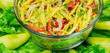 Home made Thai mango fruit salad, Somtam.