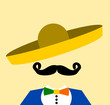 man wearing sombrero and colorful bow tie