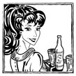 Retro waitress portrait