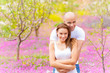 Woman with man in spring park