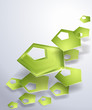 Abstract vector background with green pentagons