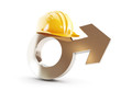 Illustration: work for men, symbol man construction helmet work for men, symbol man construction helmet