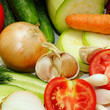 vegetables on white