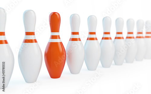 Illustration: row skittles bowling on a white background row skittles bowling on a white background