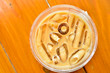 Bird eye view of ice coffee