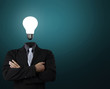 Photo: lamp head businessman lamp head businessman