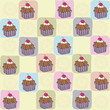 Vektor: childish seamless pattern with cupcakes childish seamless pattern with cupcakes