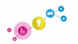 Social media marketing colors network apps chart animation