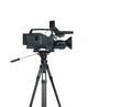 Professional digital video camera, isolated on white background