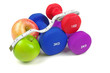 dumb bells and fruit