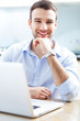 Businessman using laptop