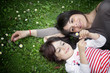 mom and daughter in a relaxing moment